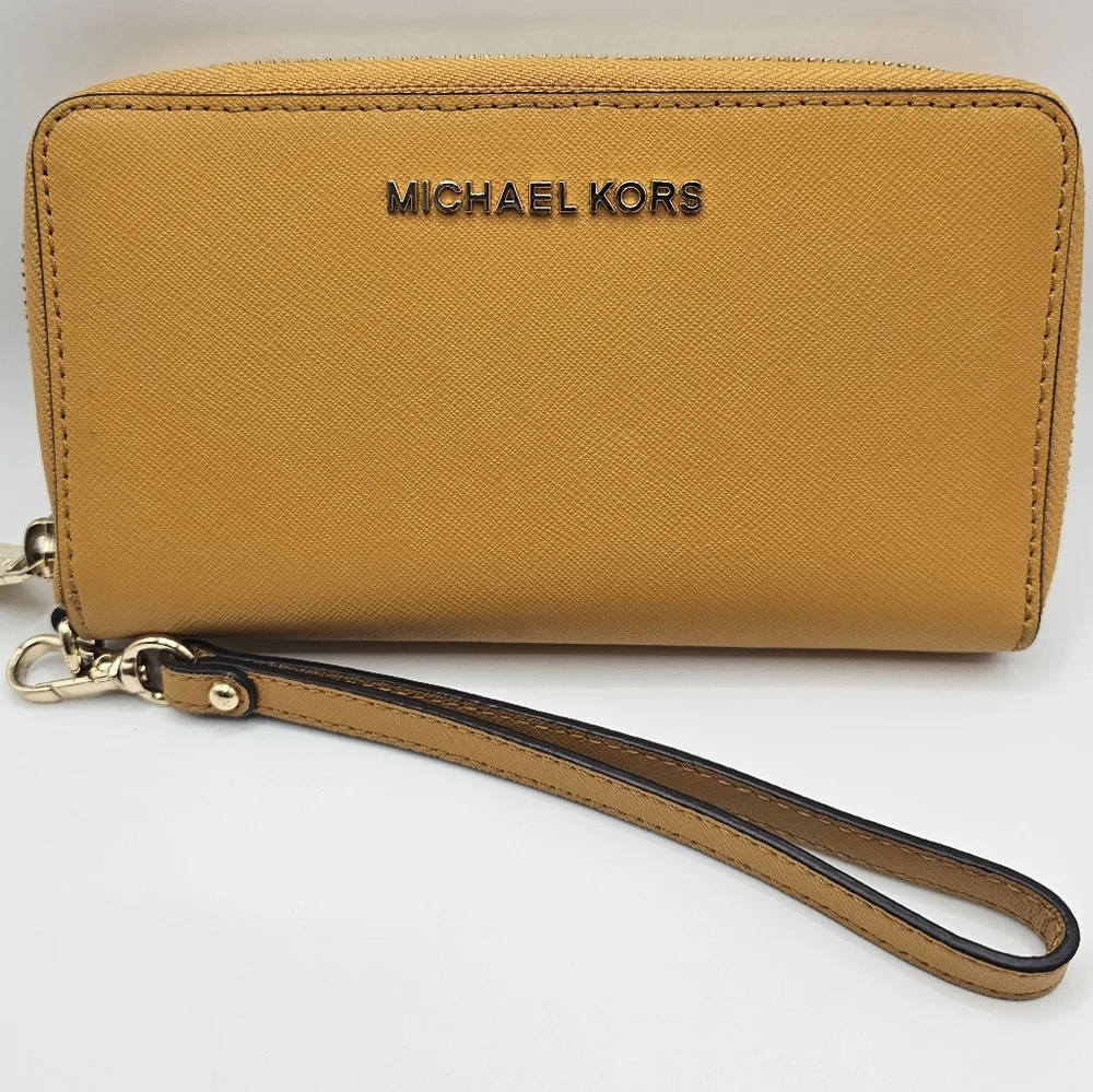 Michael Kors Mustard Wristlet Wallet - Picture 1 of 8